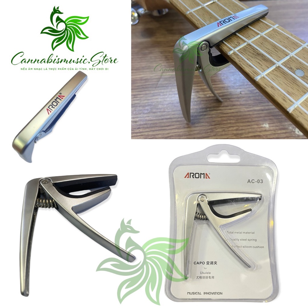Capo Aroma AC-03 dành cho Đàn Ukulele Kẹp tăng tông cho Uku AC03 AC3