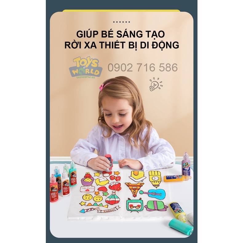 Tranh Vẽ 3D DIY Dạng Gel Tạo Sticker Dán