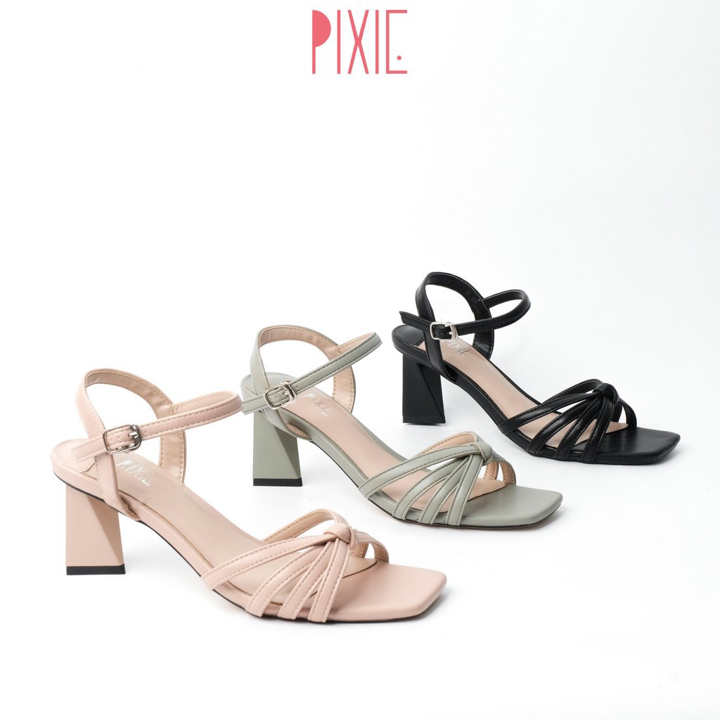 [Mã WABRPX55 giảm 12% đơn 99K] Giày Sandal Cao Gót Đế Vuông Quai Thắt Pixie X570