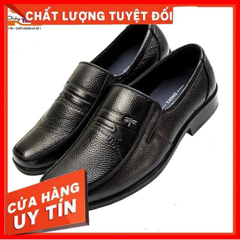 Giày lười da nam chất liệu da bò thật đế cao su chống trơn trượt,hàng sẵn kho từ 38 - 43 [ Hoàn xu ]