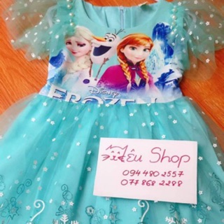 Váy elsa kèm khăn choàng