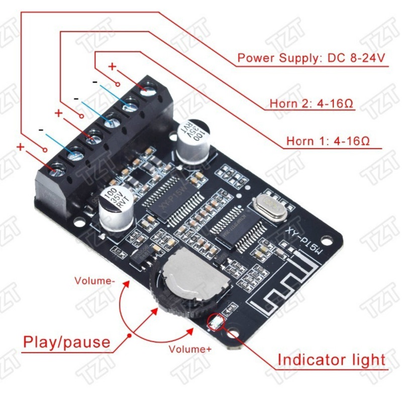 Bộ Khuếch Đại Âm Thanh Kỹ Thuật Số Bluetooth 5.0 30W+30W XY-P15W 10W/15W/20W