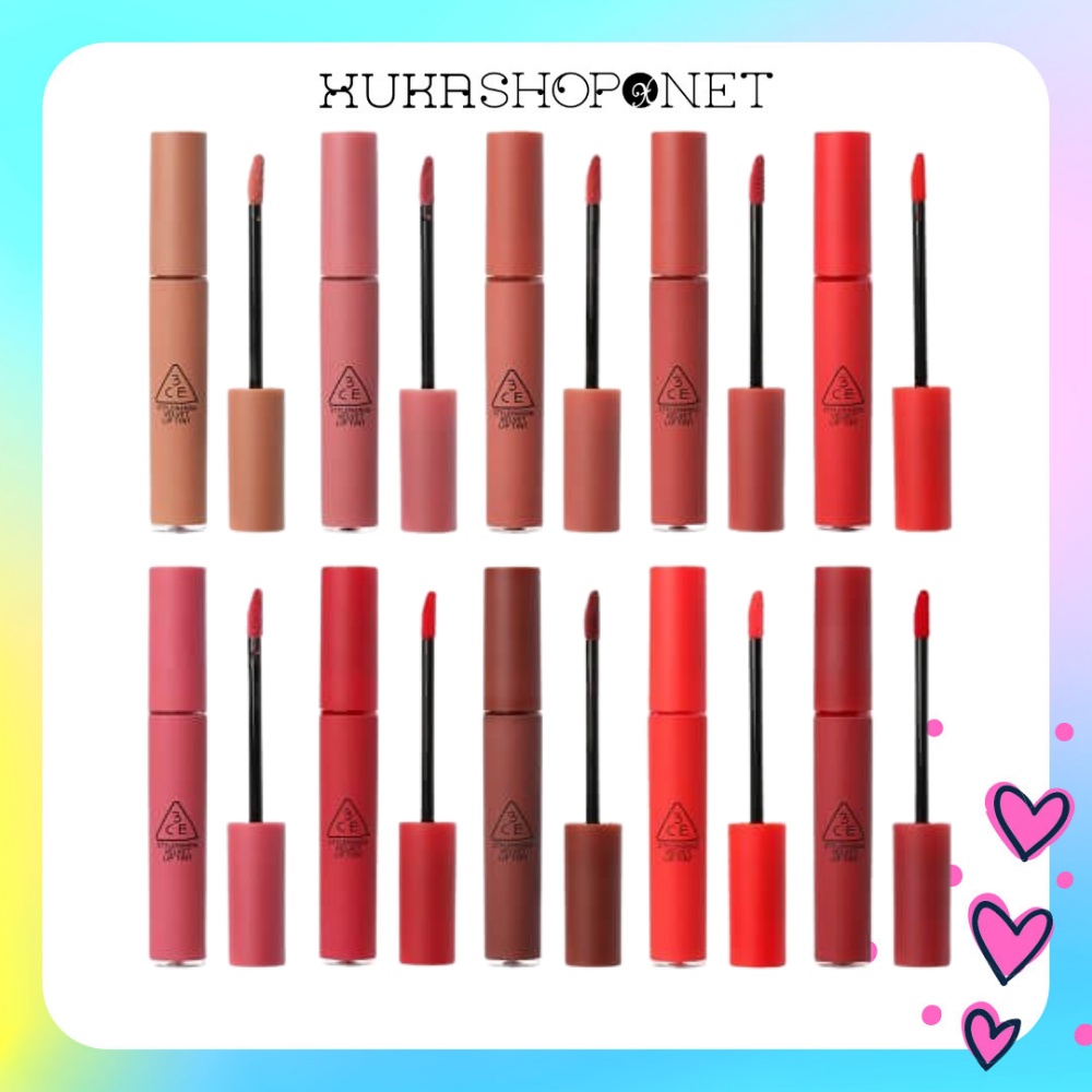 Son kem lì 3CE Velvet Lip Tint mịn màng, lâu trôi (4g)