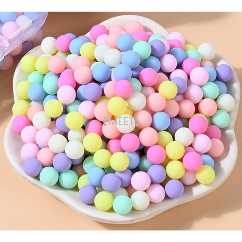 1 Hộp Hạt Tròn Không Xốp Màu Sắc Macaron Dùng Để Làm Đồ Trang Sức DIY