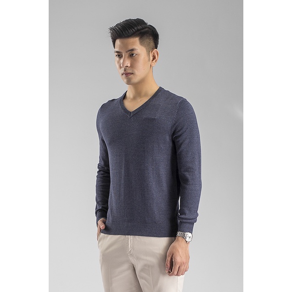 Áo len Aristino AWO015W8 cổ tim, dày vừa phải, dáng Slimfit, chất len đanh lì, không bai xù
