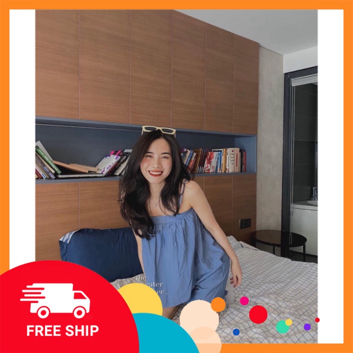 Set Áo Hai Dây Mix Quần Short Siêu Xinh [Chất Đẹp] Set Áo Đũi Bánh Bèo