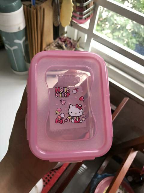 Hộp nhựa nhỏ đựng thực phẩm cho bé Lock&amp;Lock Hello Kitty 460ml LKT818