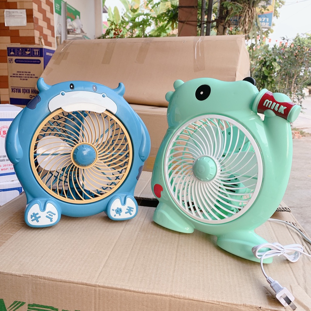 Quạt Để Bàn Hình Thú Dễ Thương - Quạt Điện Nhỏ Để Bàn Văn Phòng, Giường Cho Bé, 2 Tốc Độ Gió,20W, KT 29x29x13