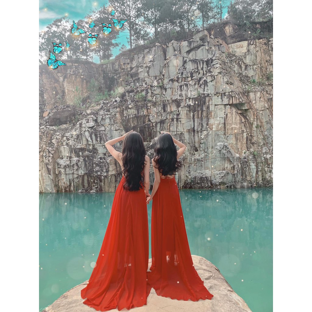 [ FREESHIP ] Đầm maxi đỏ chéo lưng đẹp | BigBuy360 - bigbuy360.vn