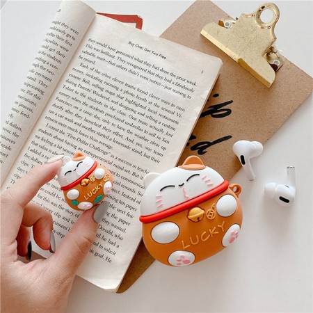 Bao case silicon chống sốc cho tai nghe Apple Airpods 1 / 2 / Pro kiểu dáng Mèo thần tài LUCKY Gen 2 đem lại may mắn