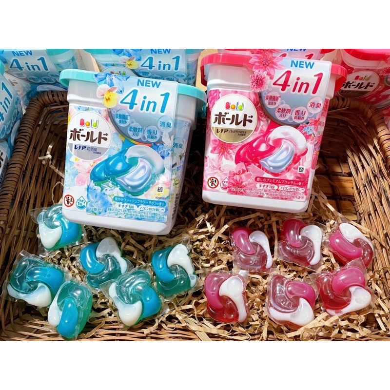 Mẫu mới - Viên giặt xả Gel Bold hộp 12 viên hàng nội địa Nhật Bản