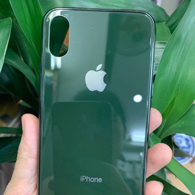 Ốp Lưng Kính Màu Xanh Rêu iphone X/Xs