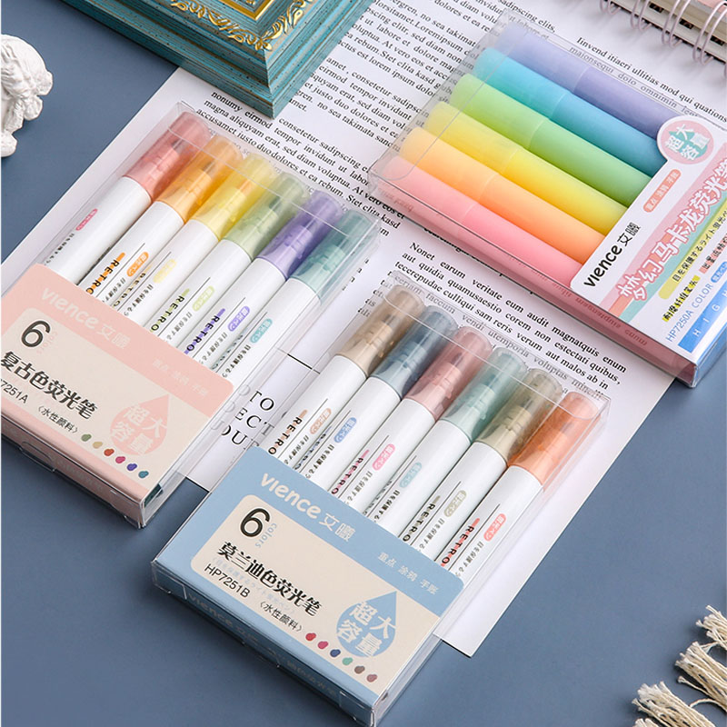 (Hàng Mới Về) Bộ 6 Cây Bút Màu Chất Lượng Cao Cho Học Sinh