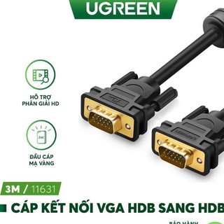 Cáp VGA 3+6C dài 3M cho Màn Hình, Máy Chiếu Chính Hãng Ugreen 11631