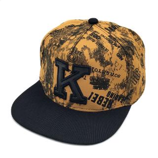 Chữ K thêu mũ hip hop mũ nhảy múa nam nữ mũ phẳng cặp đôi mũ bóng chày