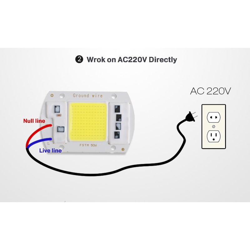 Chip đèn LED điều khiển IC thông minh màu trắng lạnh/ trắng ấm COB 10W 20W 30W 50W 220V tuỳ chọn