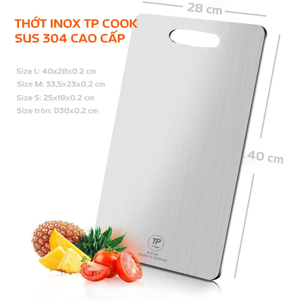 Thớt Inox 304 Cao Cấp - Thớt Inox Kháng Khuẩn Cường Lực Tốt, Chống Ẩm Mốc, Không Han Gỉ