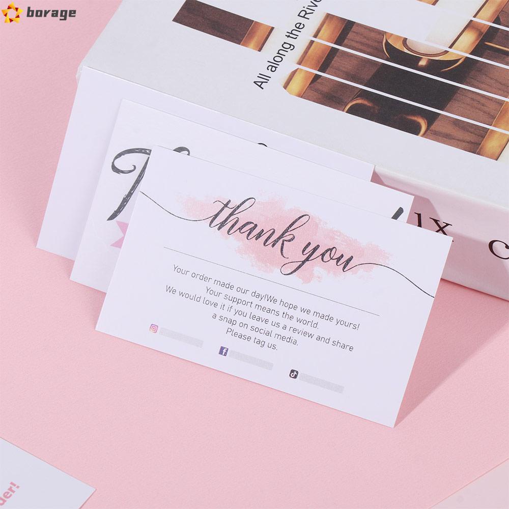 Set 30 Tấm Thiệp Mời Màu Hồng In Chữ Thank You For Your Order