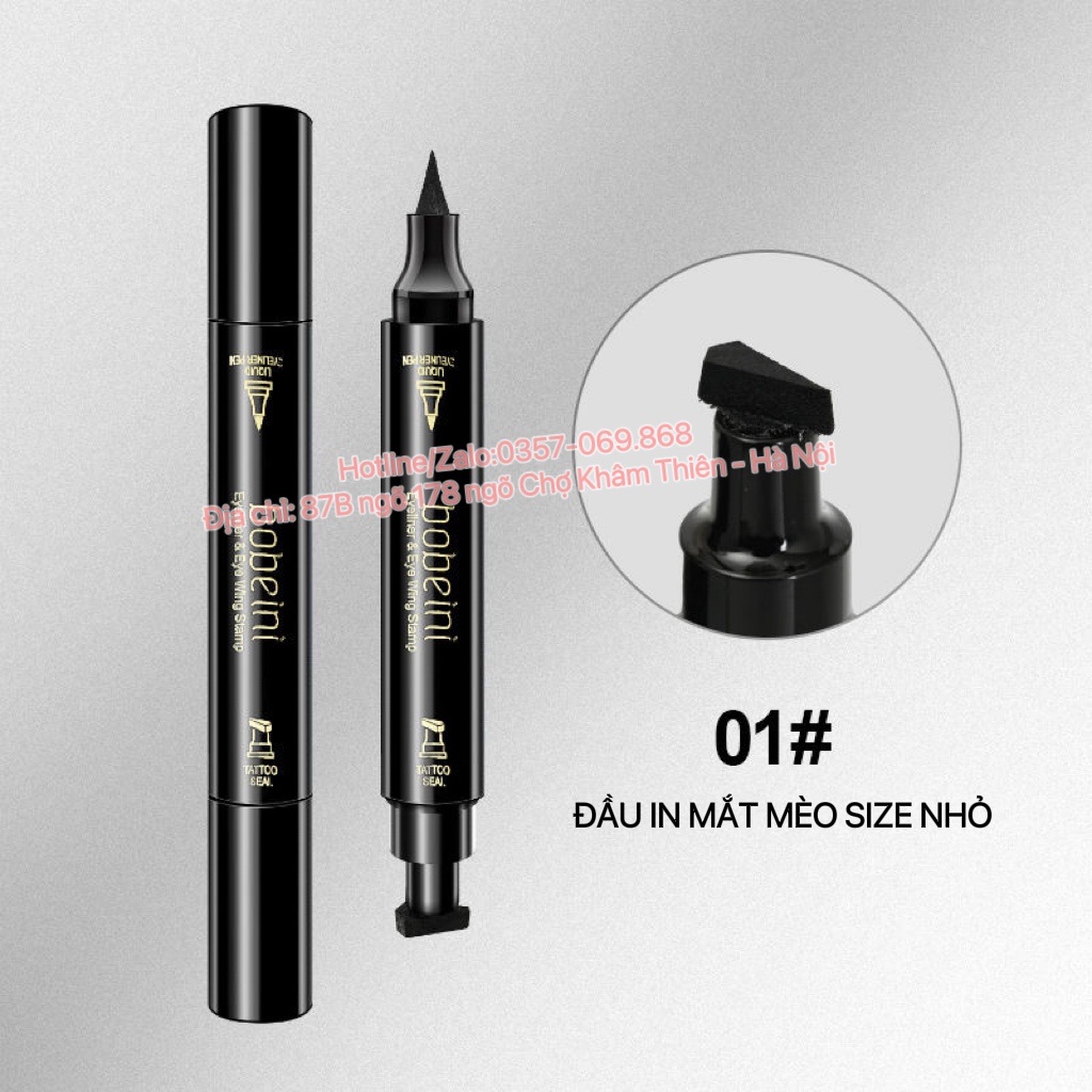Kẻ mắt hai đầu Bobeini Bút dạ kẻ mắt 2 đầu thần thánh chống chống nước in mắt mèo đầu nhỏ không lem