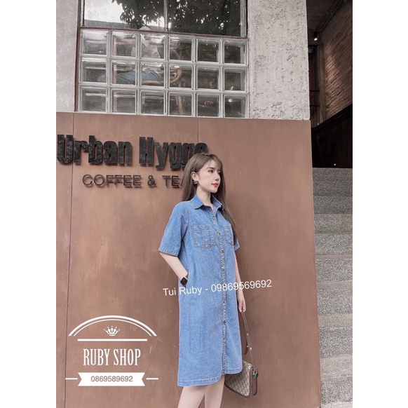 ĐẦM JEAN SUÔNG TAY LỠ MÙA HÈ