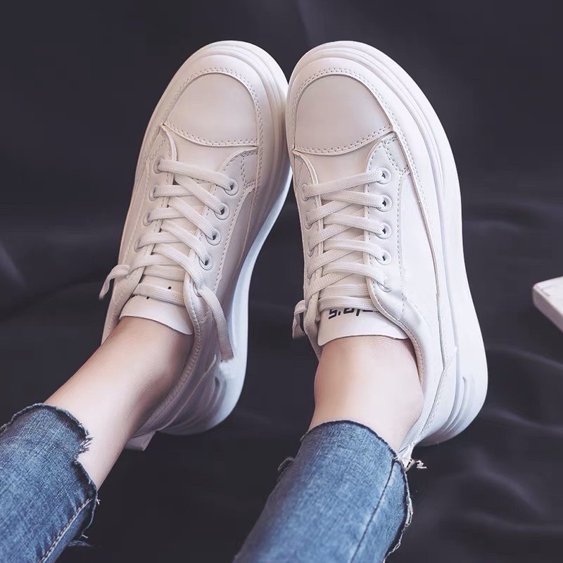 Giày ulzzang nữ thể thao đế bằng sneaker Màu Trắng BCA01