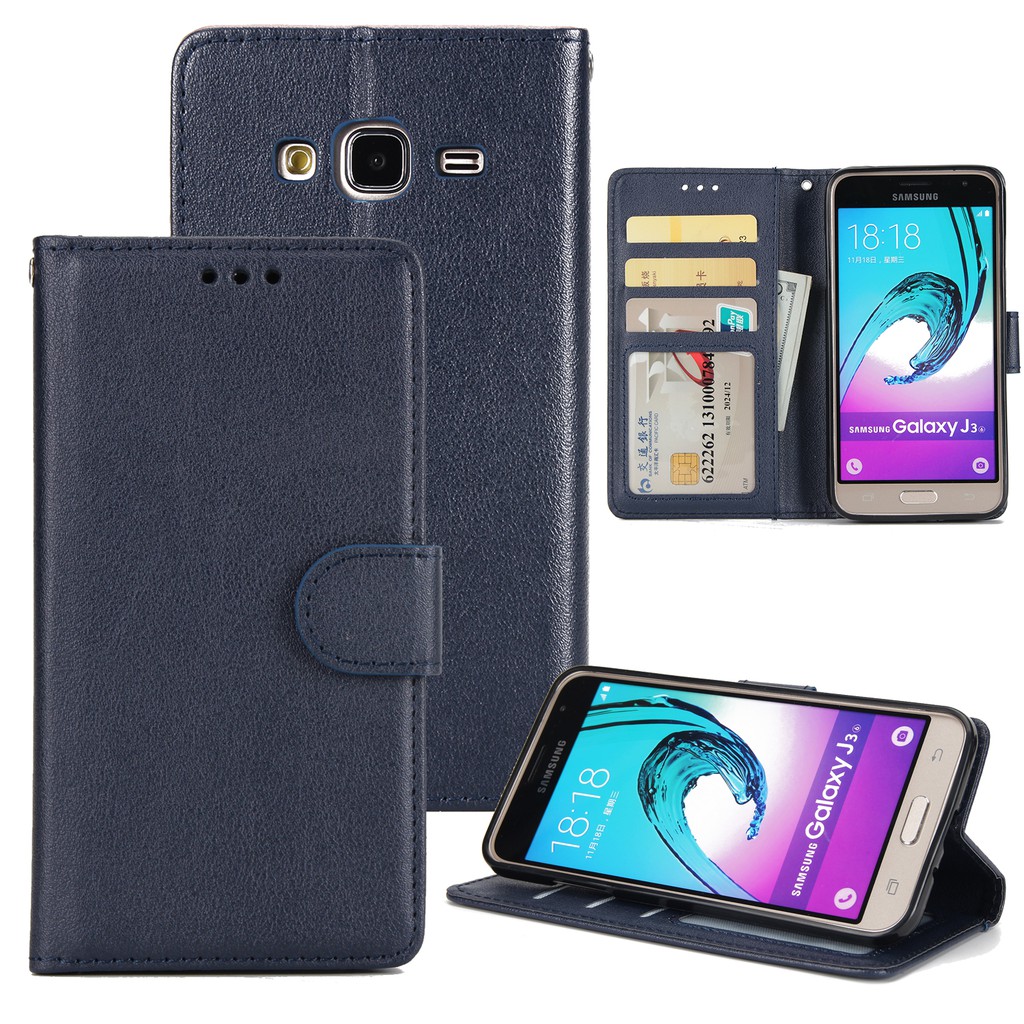 Bao da điện thoại nắp gập có ngăn đựng thẻ cho Samsung Galaxy J7 Plus | BigBuy360 - bigbuy360.vn