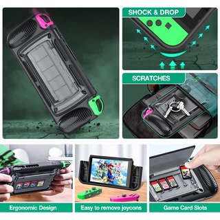 Protective Cover For Nintendo Switch Case Shell Console Anti-fall Shockproof Protective Case with 7 Game Cards Storage Slots
