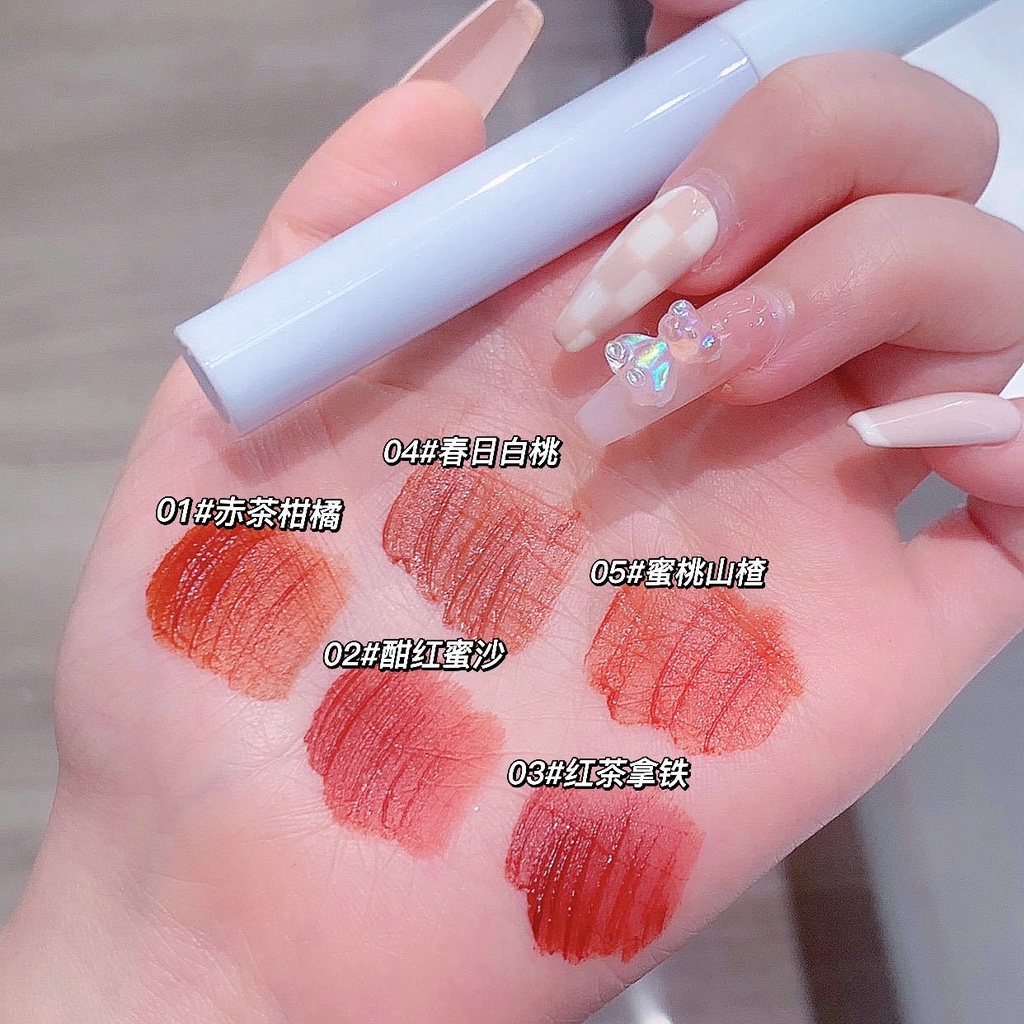 Bộ 5 Thỏi Son Môi Von Gee Màu Hồng / Xanh Dương / Xanh Dương Mượt Mà