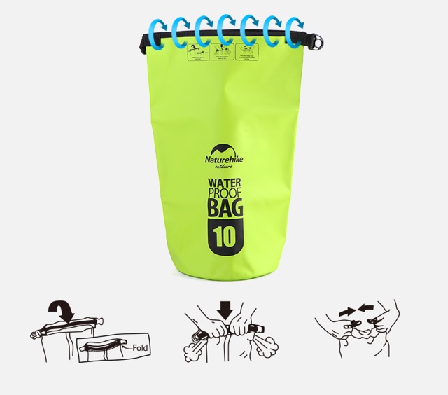 Túi chống nước, túi khô 10L đi bơi, đi biển, chèo SUP, kayak Naturehike FS15M010-J 10L