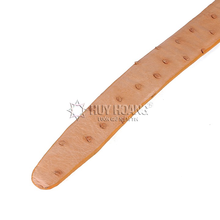 Thắt lưng nữ da đà điểu Huy Hoàng da hột màu vàng bò HP5423