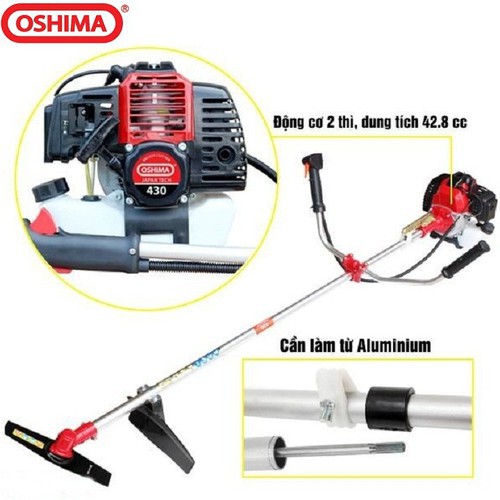 Máy cắt cỏ Oshima 430 bạc động cơ 2 thì công suất 1500W - Oshima 430