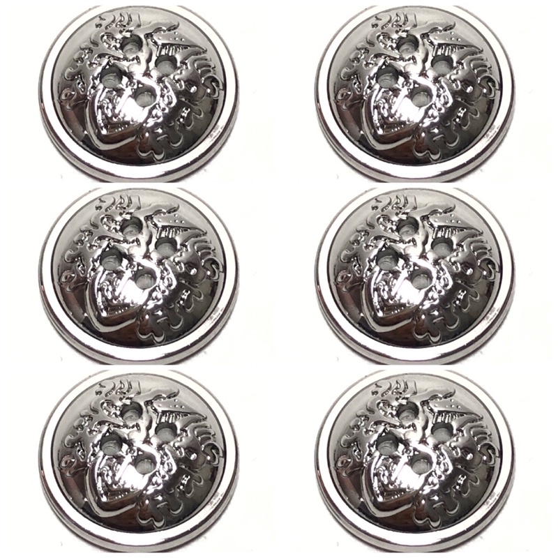 10 cái - Nút Áo size lớn 2cm nhựa giả kim loại họa tiết siêu đẹp, trắng sáng bóng