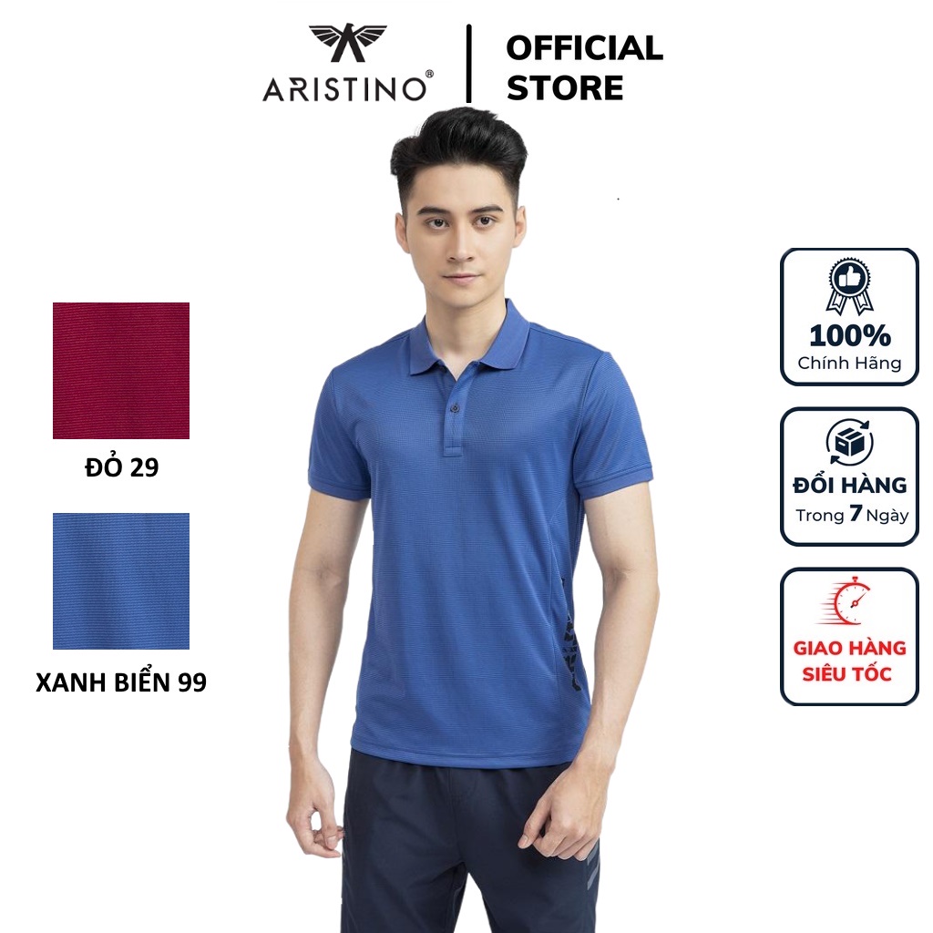 Áo thun polo nam chính hãng ARISTINO APS010S1 phông có cổ bẻ form slim fit trơ màu vải polyester thể thao cao cấp