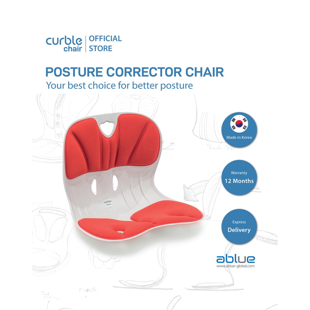 [CHÍNH HÃNG ABLUE ] Ghế Curble Chair Wider điều chỉnh tư thế ngồi, chống gù, Hỗ trợ giảm áp lực cho cột sống Hàn Quốc