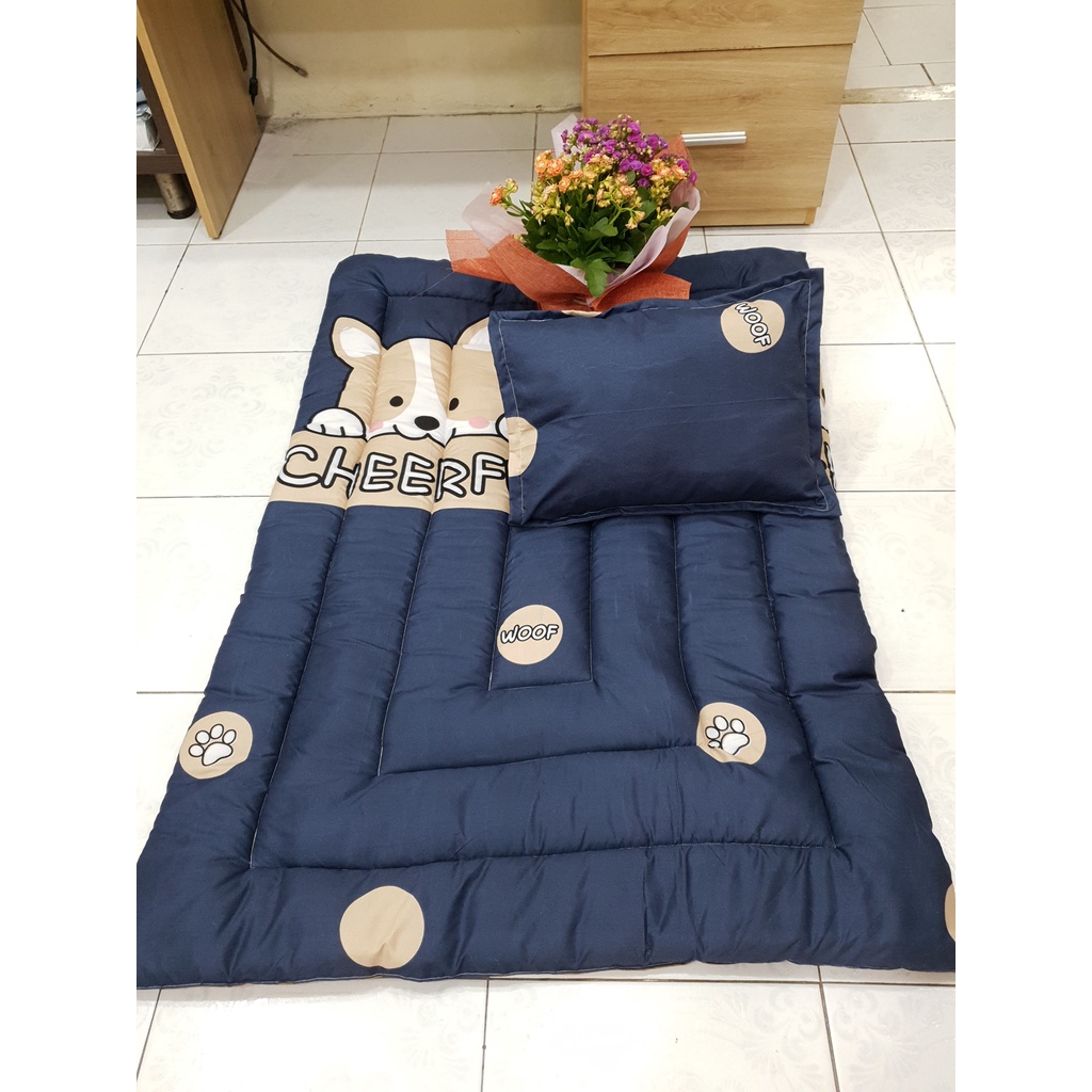 [TẶNG KÈM TÚI] Nệm cho bé đi học nhà trẻ 80x120cm họa tiết hoạt hình trẻ em