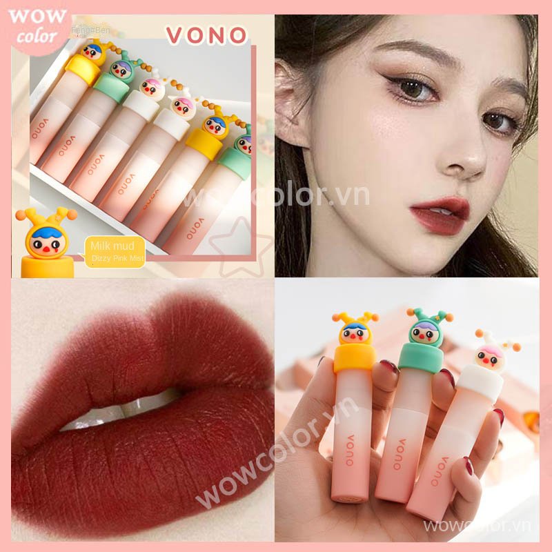 [Hàng mới về] Son môi VONO chống thấm nước lâu trôi thiết kế hoạt hình dễ thương với 6 màu tùy chọn