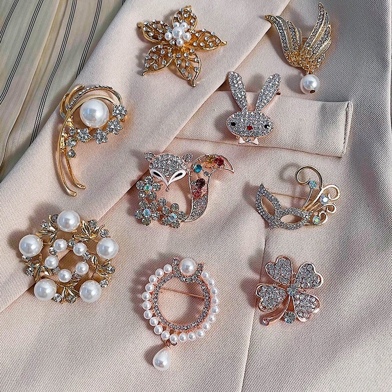 Ghim CàI ÁO HìNh Hoa ĐíNh Kim Cương Giả Dễ Thương Cho Nữ