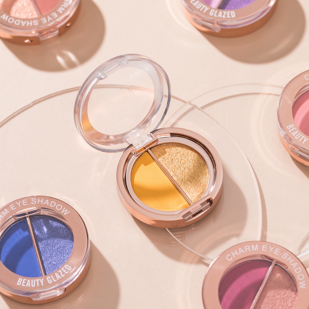 Sẵn Sàng Cổ 2 Màu Phấn Mắt Bảng Màu Đất Ngọc Trai Mờ Lấp Lánh Bảng Phấn Mắt Sáng Bóng Màu Mắt Cá Tuyết