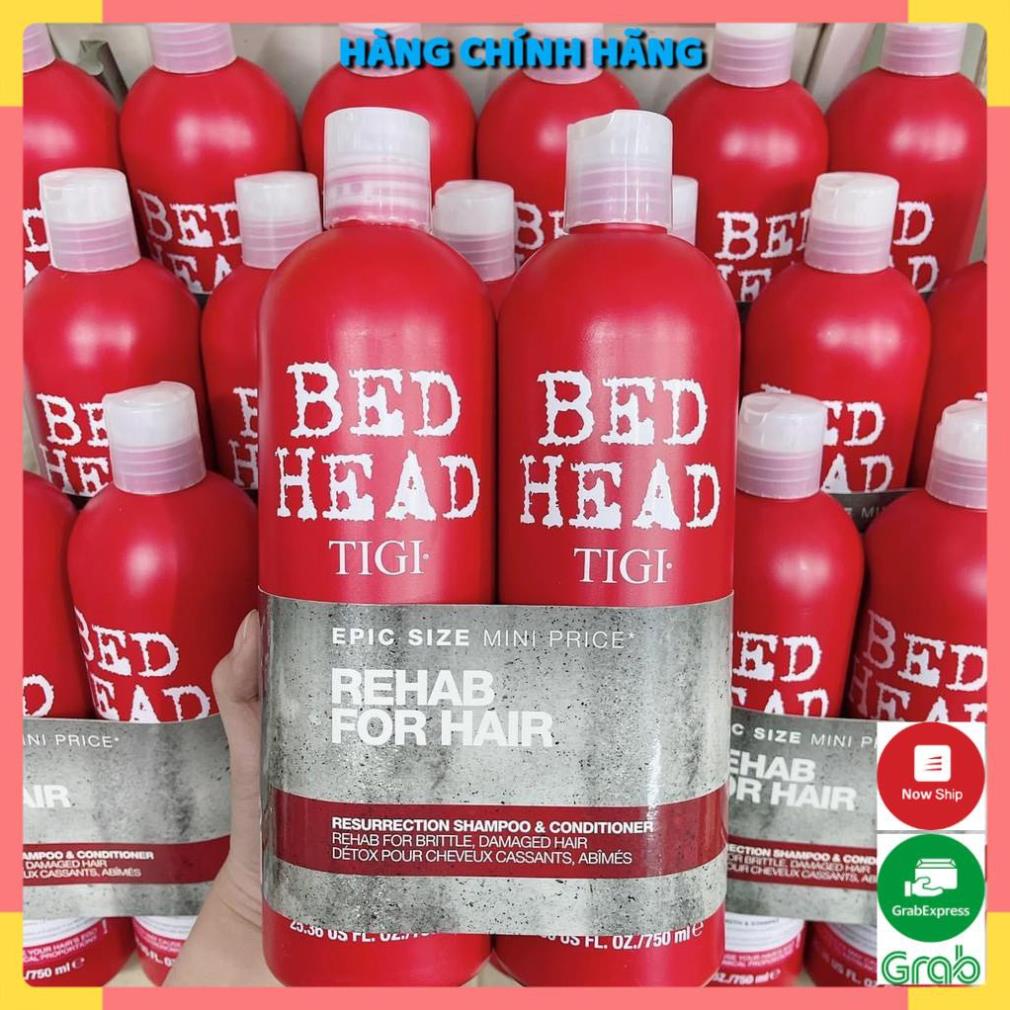 TIGI BED HEAD ĐỎ - CẶP DẦU GỘI + XẢ PHỤC HỒI HƯ TỔN - 2 CHAI 750ML Chuẩn chính hãng USA