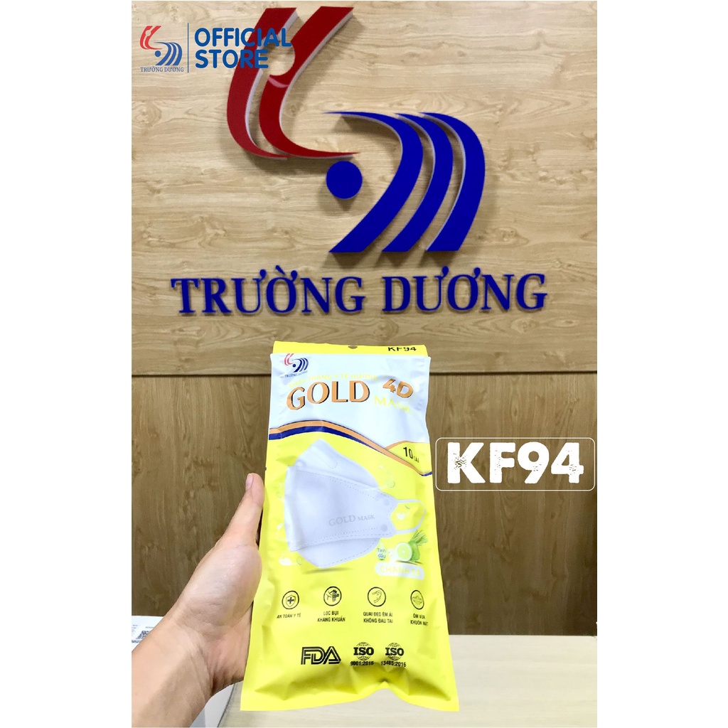 Khẩu trang y tế hương Chanh Sả 4D Gold Mask  - Túi 10 chiếc