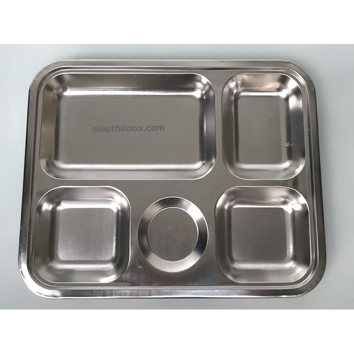 Khay Cơm Phần 5 Ngăn Cho Bé Inox 304 Cao Cấp - Hàng Việt Nam