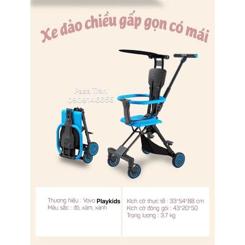 Xe đẩy đảo chiều gấp gọn nặng 3,7kg HCM