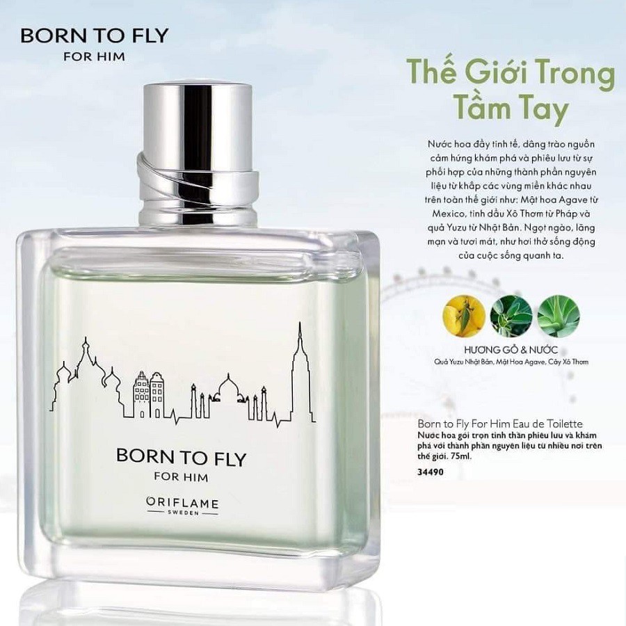 Nước hoa nam 34490 Born to Fly For Him Eau de Toilette