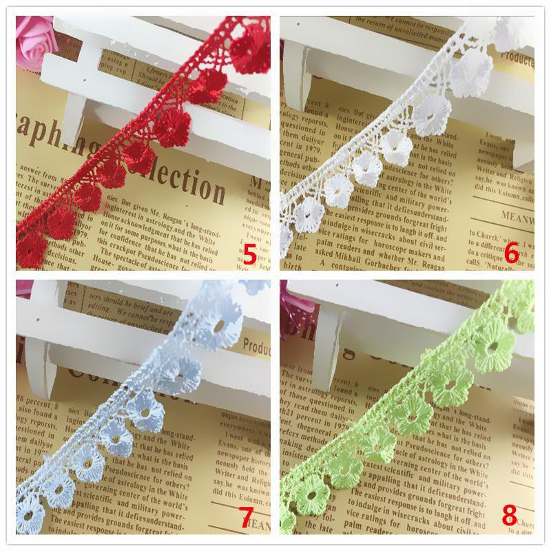 5Yards 1.5Cm Width Embroidered Flower Lace Ribbons