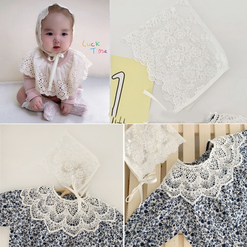 Mũ Bonnet Ren Hoa Mềm Mại Làm Phụ Kiện Chụp Ảnh Cho Bé Sơ Sinh