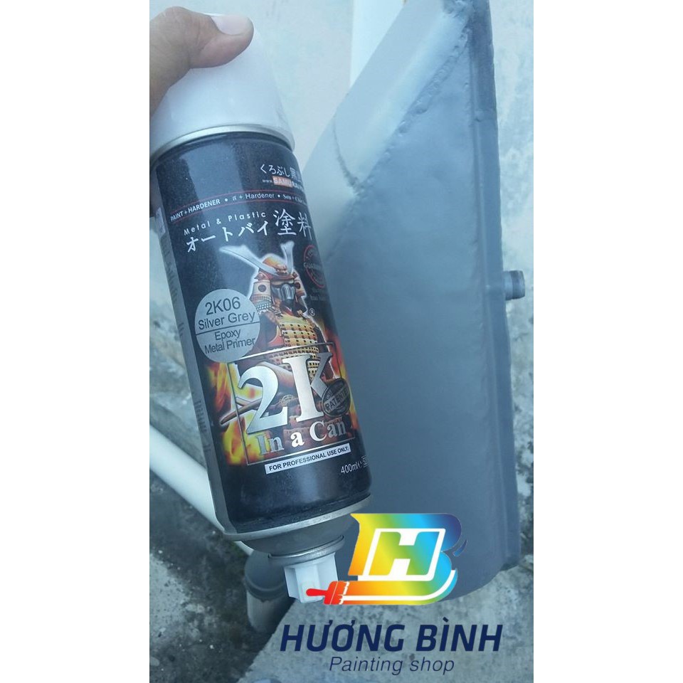 Sơn xịt SAMURAI Lót Kim Loại, Epoxy - 2K06 ( Màu xám bạc)