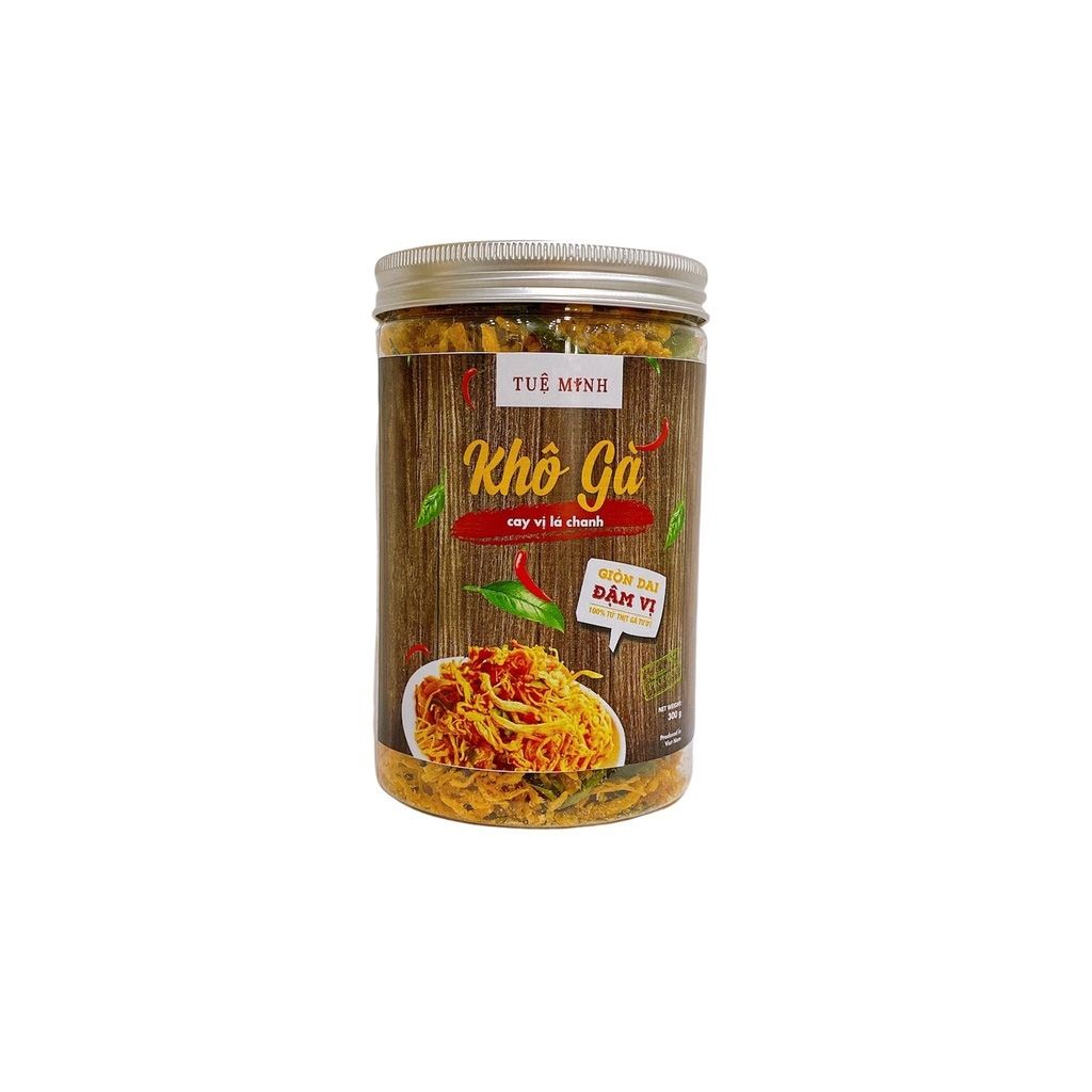 Khô gà lá chanh xé cay Tuệ Minh đồ ăn vặt Hà Nội hộp 500gram | BigBuy360 - bigbuy360.vn