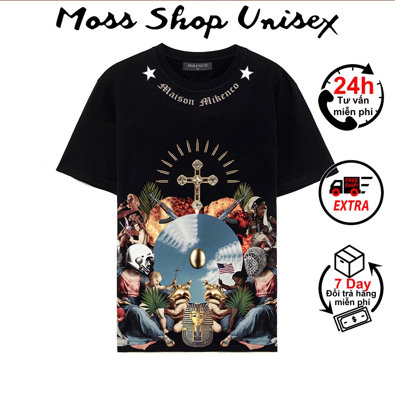 Áo thun tay lỡ Mikenco sắc màu MOSSSHOP - Áo phông nam nữ unisex phong cách hàn quốc ulzzang form rộng 65kg