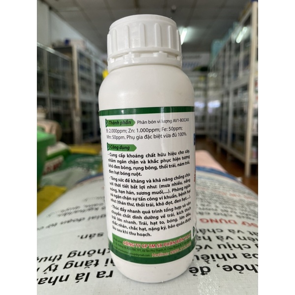PHÂN BÓN VI LƯỢNG  CANXI BO-GA3 CHỐNG RỤNG BÔNG, NỨT TRÁI, THỐI TRÁI 500ml