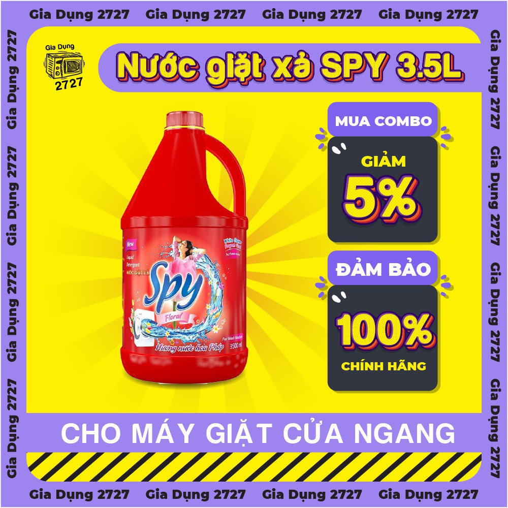 Nước giặt xả SPY đỏ cho máy giặt cửa ngang – dung tích 3,5L và 4,5L